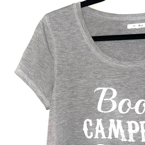 Maurices Light Gray & White Campfire Summer Graphic Tee Medium Women’s - Picture 4 of 9